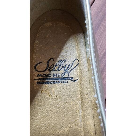 Selby Moc Fit Metallic Gold Brazilian Handcrafted Leather Loafers Shoes 8.5 AA - Picture 4 of 4